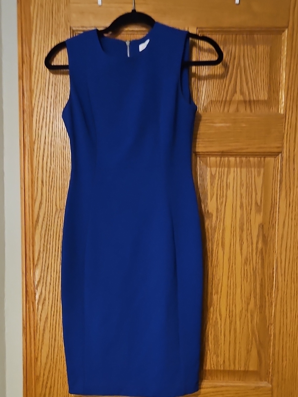 Calvin Klein Royal Blue Sleeveless Midi Sheath Dress